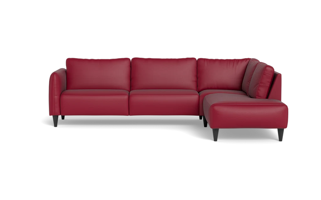 Solution 2701 sofa med open end - Semianilin/spalt læder - Red - Højrevendt