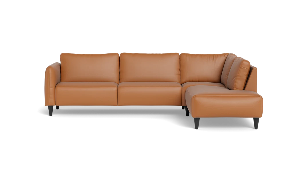 Solution 2701 sofa med open end - Semianilin/spalt læder - Light Cognac - Højrevendt