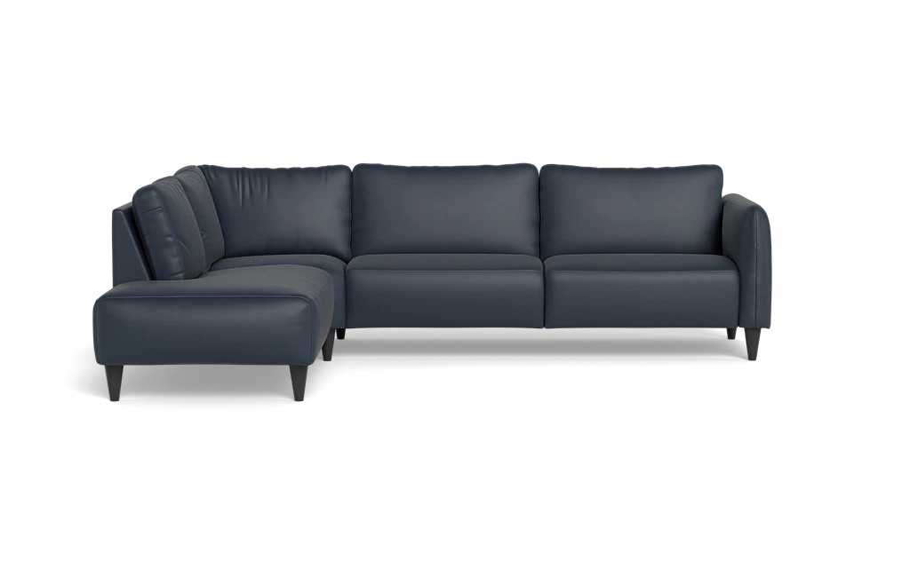 Solution 2701 sofa med open end - Semianilin/spalt læder - Blue - Venstrevendt