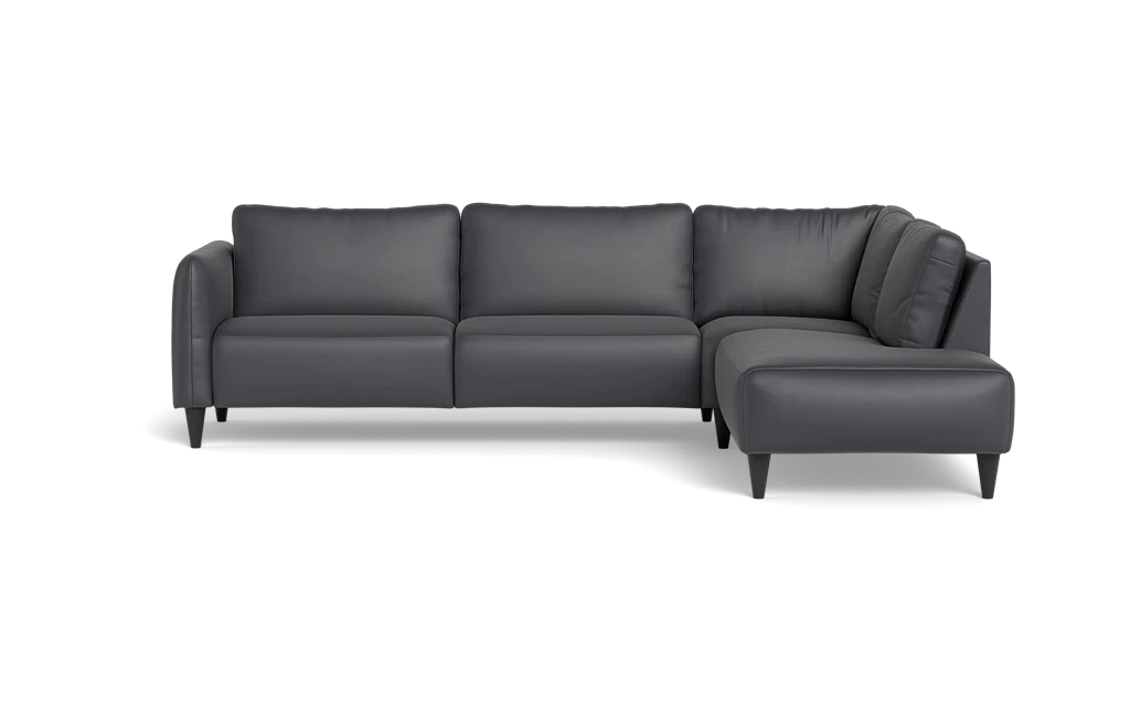 Solution 2701 sofa med open end - Semianilin/spalt læder - Anthracite - Højrevendt