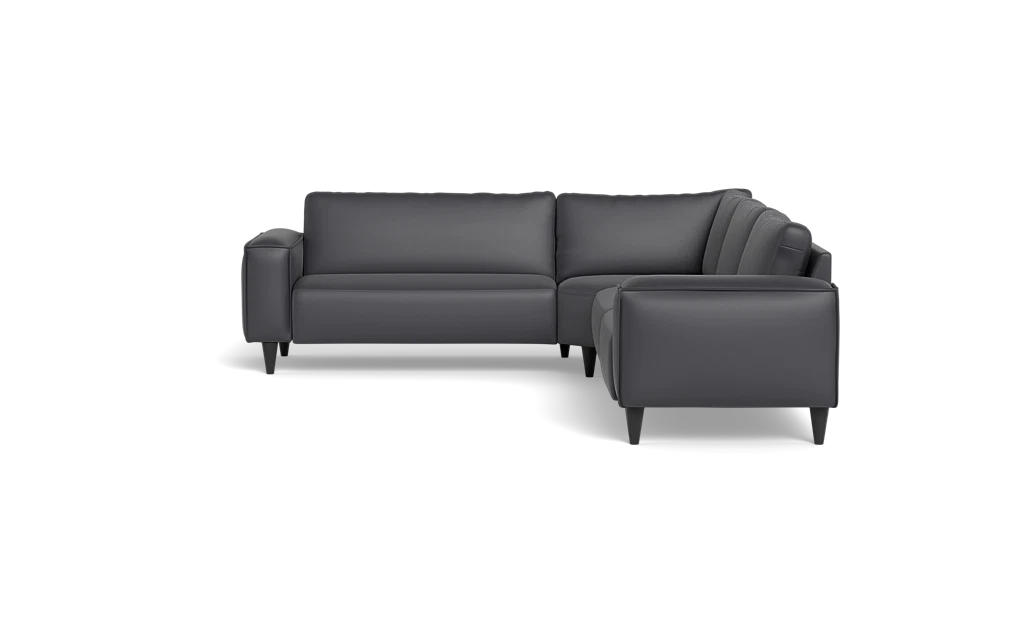 Solution 2701 hjørnesofa - brede armlæn 28 cm - Semianilin/spalt læder - Anthracite