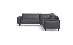 Solution 2701 hjørnesofa - brede armlæn 28 cm - Semianilin/spalt læder - Anthracite