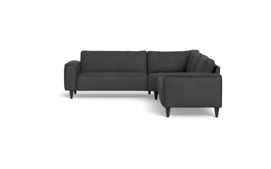 Solution 2701 hjørnesofa - brede armlæn 28 cm - Vila stof - Dark Grey