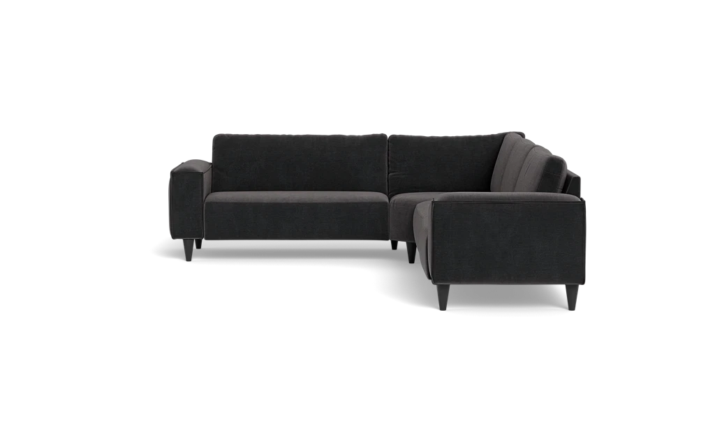 Solution 2701 hjørnesofa - brede armlæn 28 cm - Adore velour - Anthracite