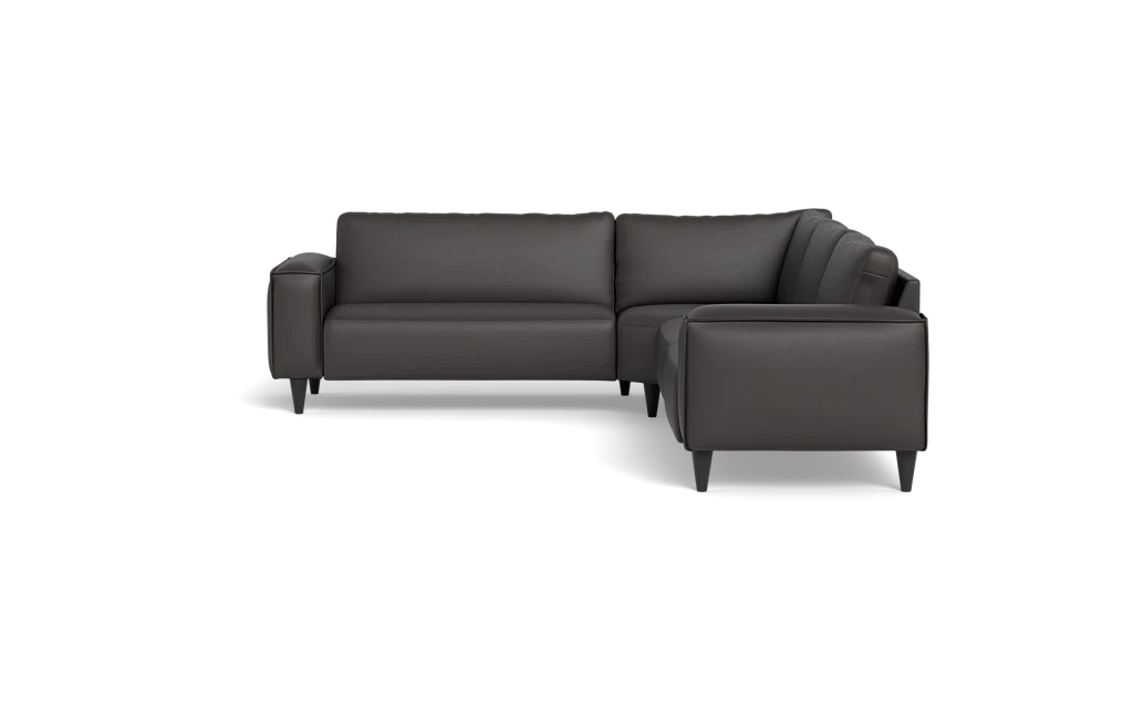 Solution 2701 hjørnesofa - brede armlæn 28 cm - Soleda/spalt læder - Dark Brown