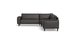 Solution 2701 hjørnesofa - brede armlæn 28 cm - Soleda/spalt læder - Dark Brown