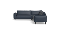 Solution 2701 hjørnesofa - brede armlæn 28 cm - Semianilin/spalt læder - Blue
