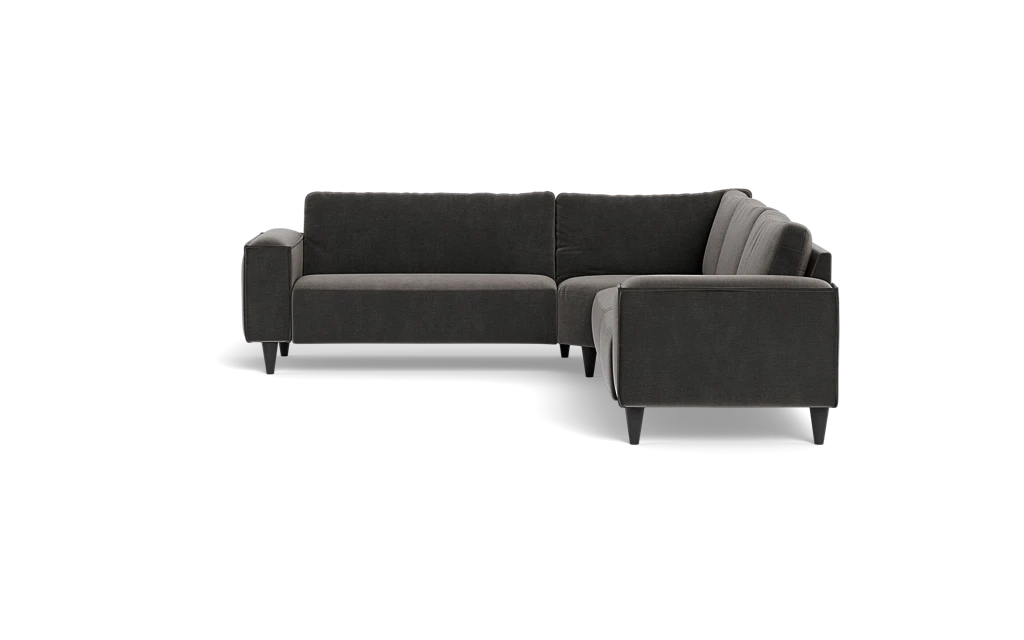 Solution 2701 hjørnesofa - brede armlæn 28 cm - Adore velour - Dark Grey