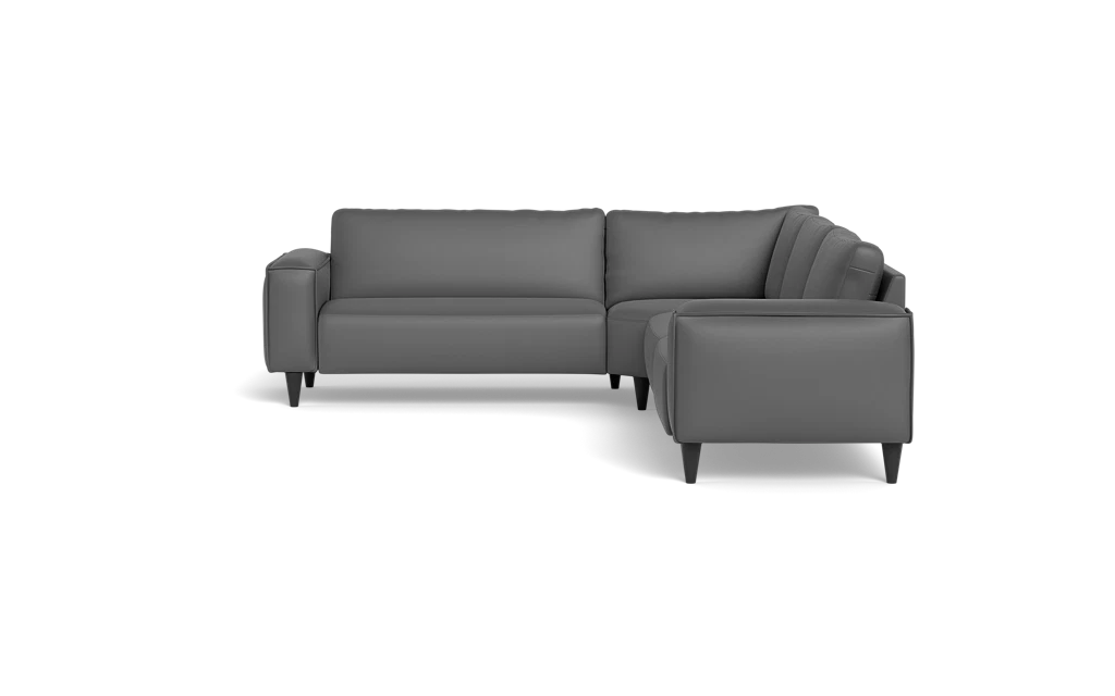 Solution 2701 hjørnesofa - brede armlæn 28 cm - Semianilin/spalt læder - Grey