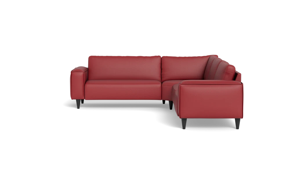 Solution 2701 hjørnesofa - brede armlæn 28 cm - Soleda/spalt læder - Red