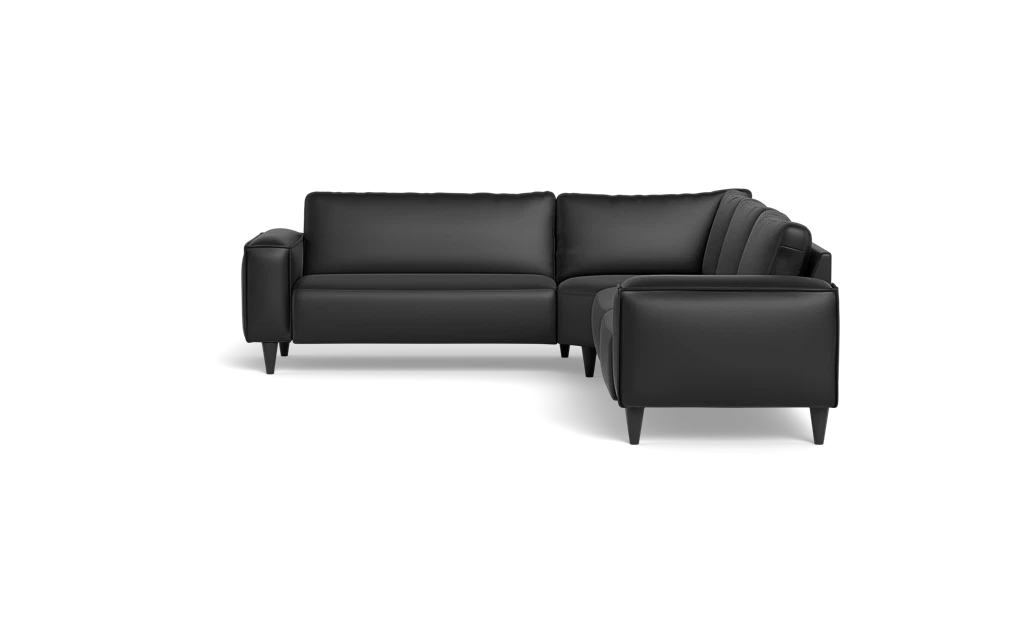 Solution 2701 hjørnesofa - brede armlæn 28 cm - Anilux læder - Black