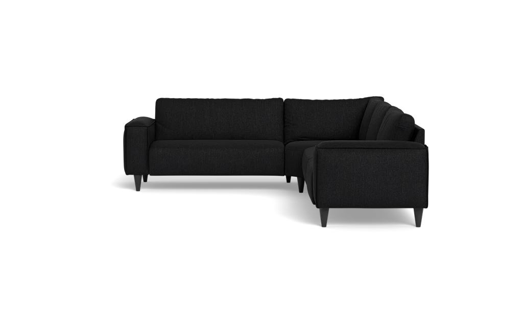 Solution 2701 hjørnesofa - brede armlæn 28 cm - Vila stof - Black