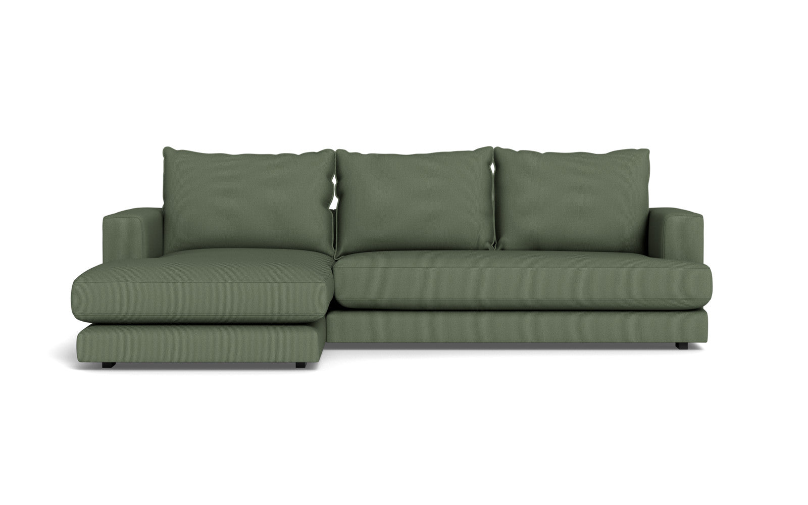 Cozy sofa med chaiselong - Fjord stof - Grøn, Højrevendt