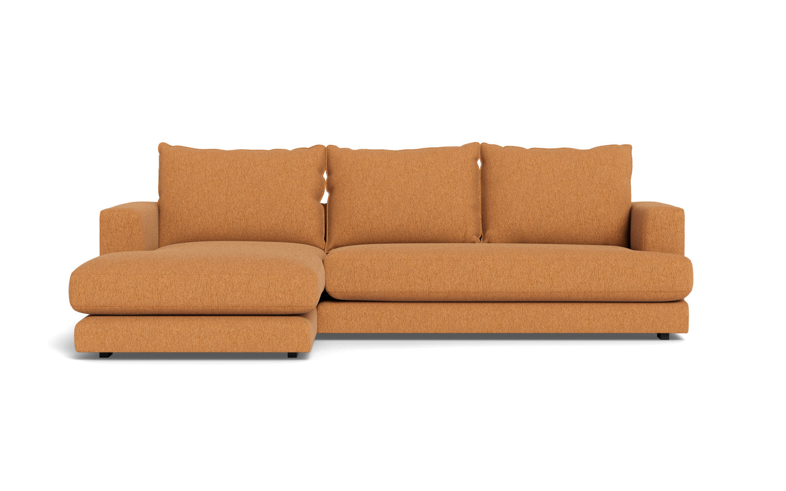 Cozy sofa med chaiselong - Gear stof - 28 cognac, Højrevendt