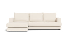 Cozy sofa med chaiselong - Positano stof - 02 råhvid, Venstrevendt
