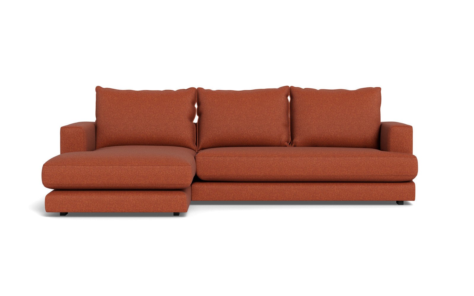 Cozy sofa med chaiselong - Bjorn stof - rust, Højrevendt