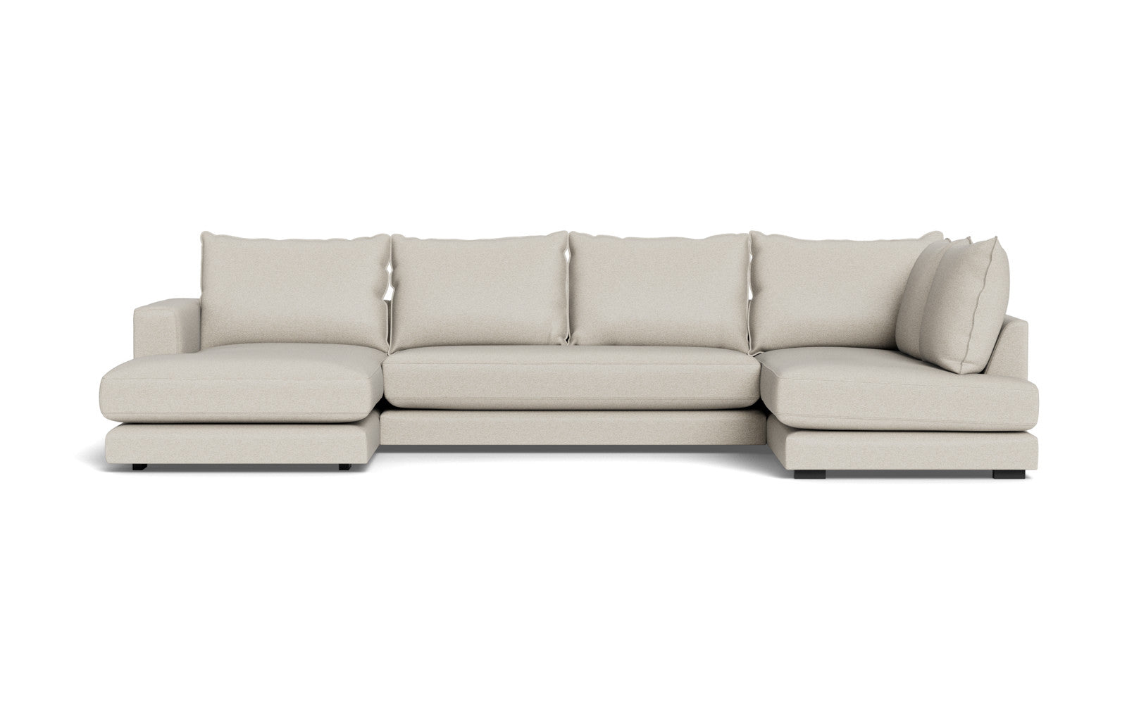 Cozy sofa med open end og chaiselong - Positano stof - 83 grå, Venstrevendt