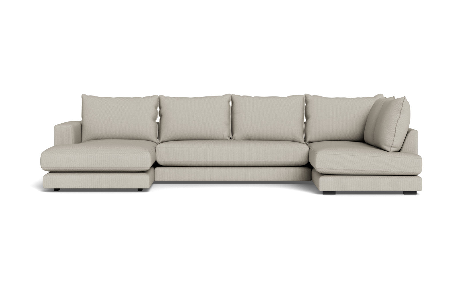 Cozy sofa med open end og chaiselong - Fjord stof - natur, Venstrevendt