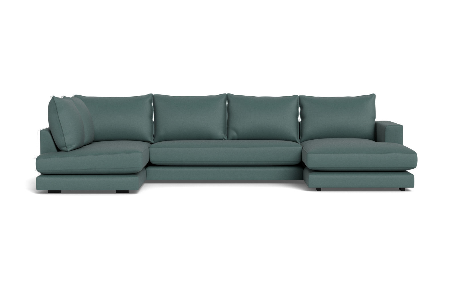 Cozy sofa med open end og chaiselong - Moly stof - Grøn, Højrevendt