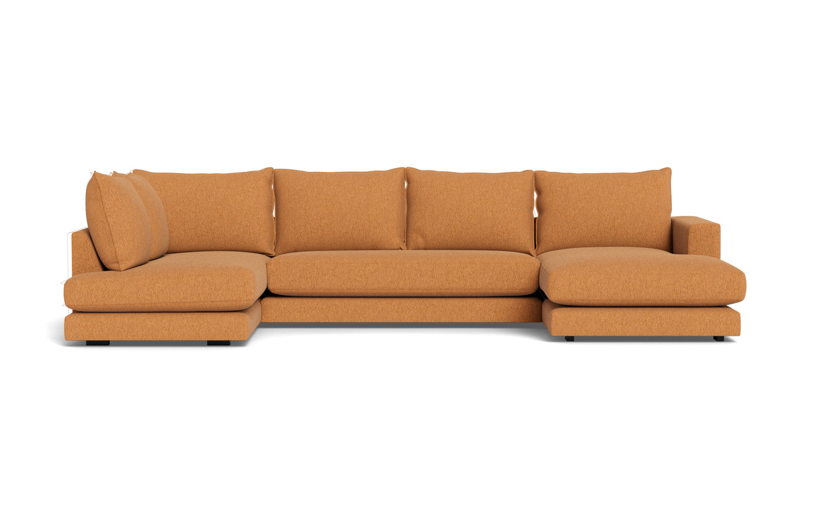 Cozy sofa med open end og chaiselong - Gear stof - 28 cognac, Højrevendt