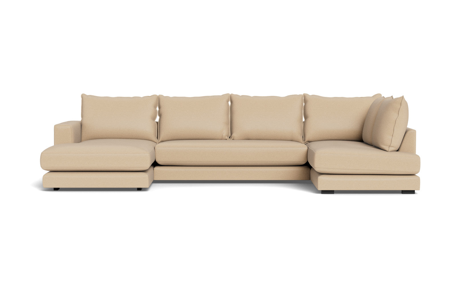 Cozy sofa med open end og chaiselong - Positano stof - 08 sand, Venstrevendt