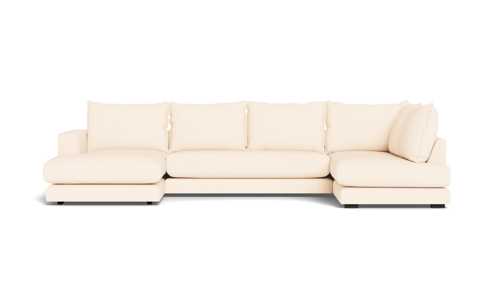 Cozy sofa med open end og chaiselong - Fjord stof - Sand, Venstrevendt