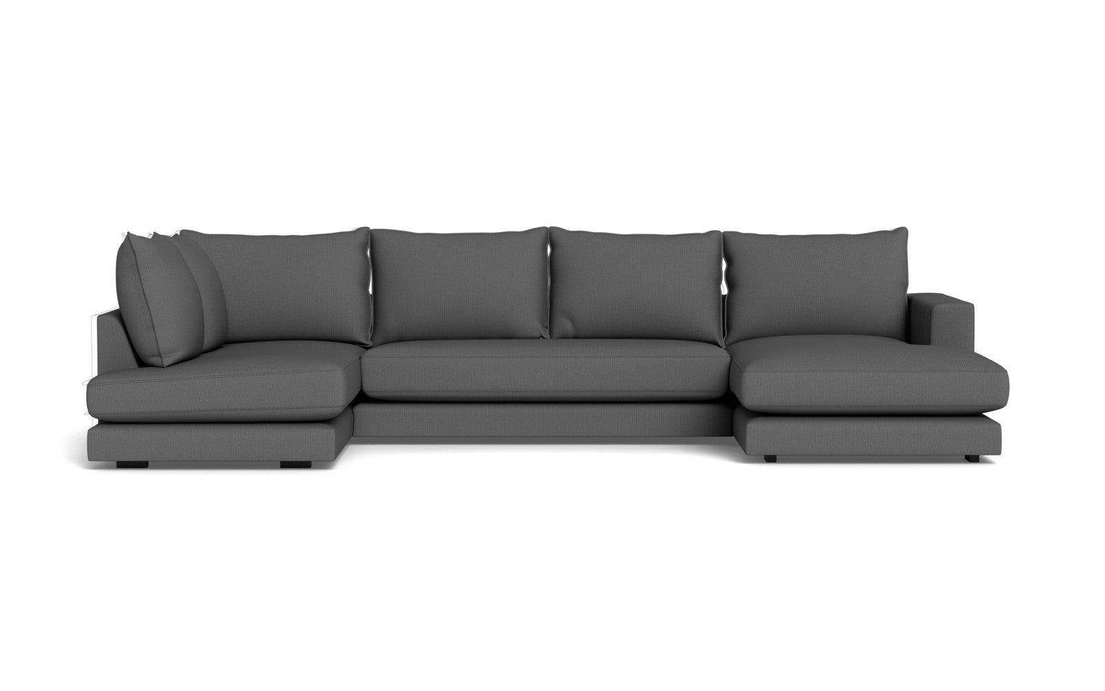 Cozy sofa med open end og chaiselong - Fjord stof - Grå, Højrevendt
