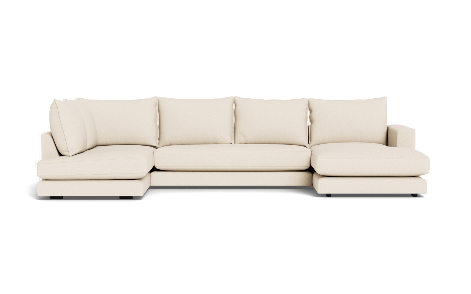 Cozy sofa med open end og chaiselong - Austin stof - 01 hvid, Højrevendt