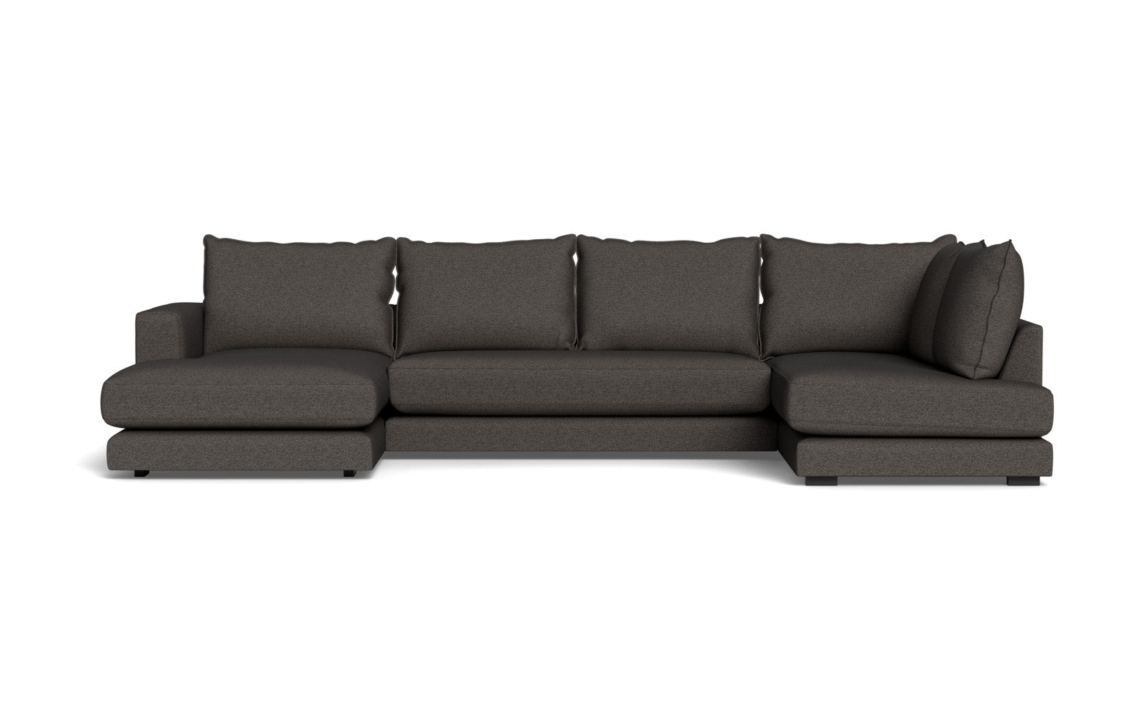 Cozy sofa med open end og chaiselong - Positano stof - 95 antracit, Venstrevendt