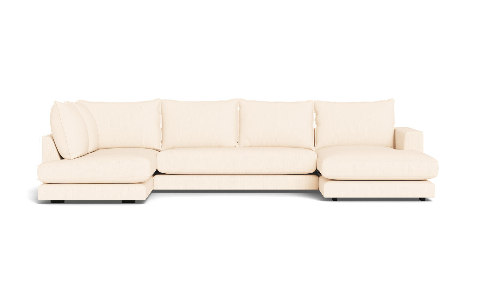 Cozy sofa med open end og chaiselong - Fjord stof - Sand, Højrevendt