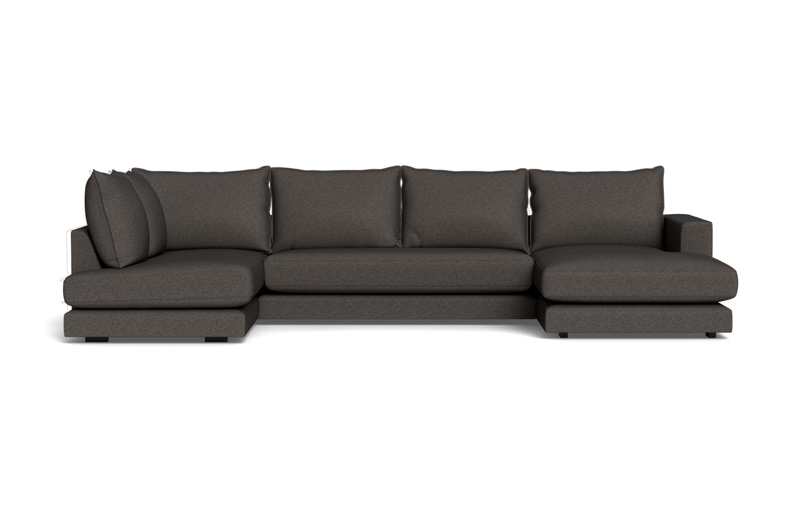 Cozy sofa med open end og chaiselong - Positano stof - 95 antracit, Højrevendt