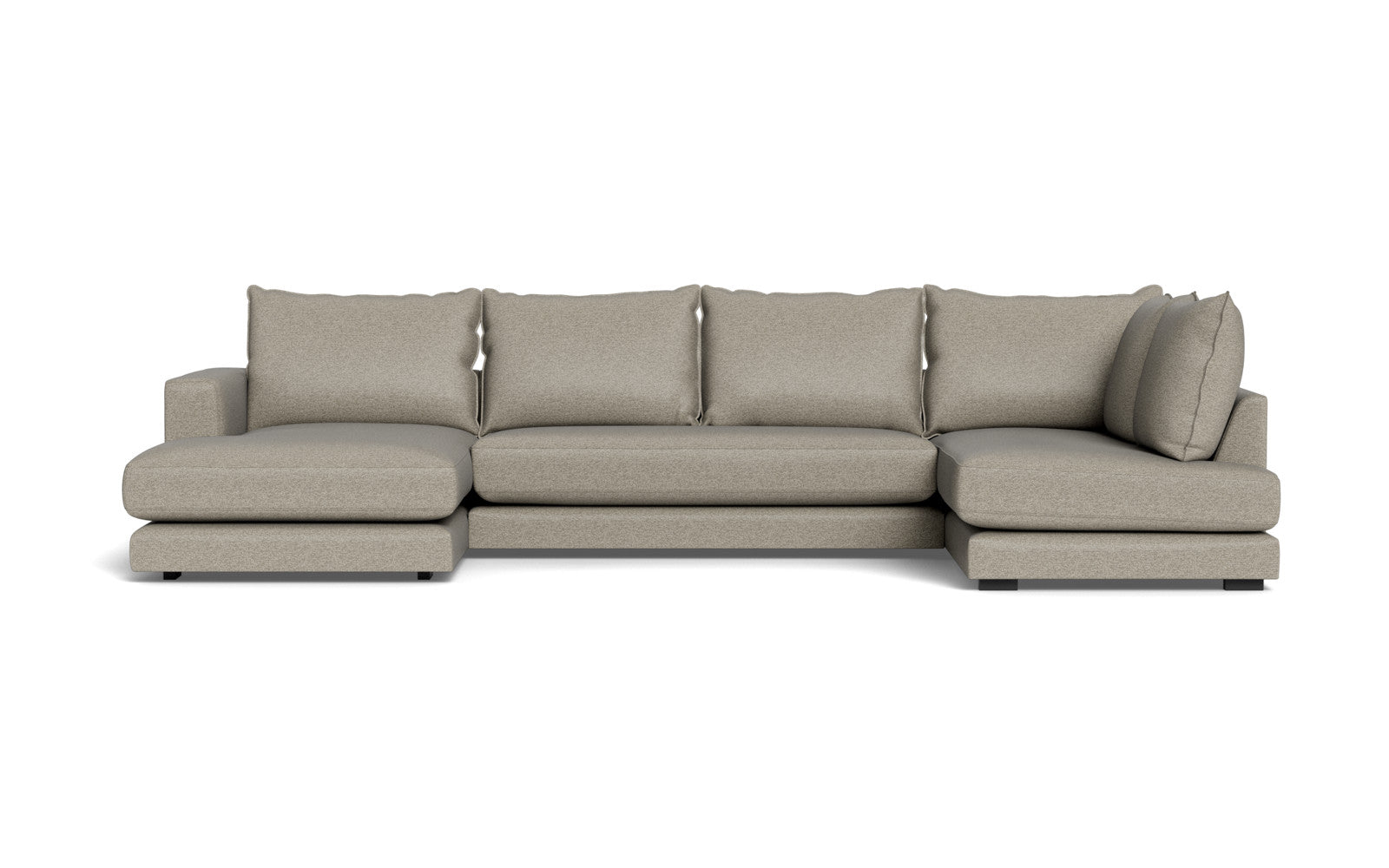 Cozy sofa med open end og chaiselong - Positano stof - 87 grå, Venstrevendt
