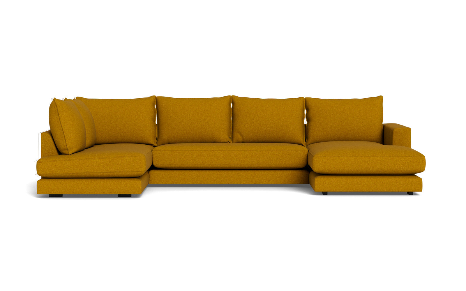 Cozy sofa med open end og chaiselong - Austin stof - 11 gul, Højrevendt