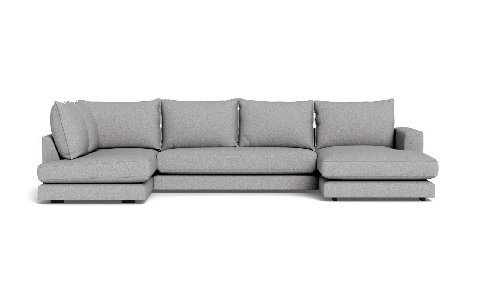 Cozy sofa med open end og chaiselong - Austin stof - 18 grå, Højrevendt