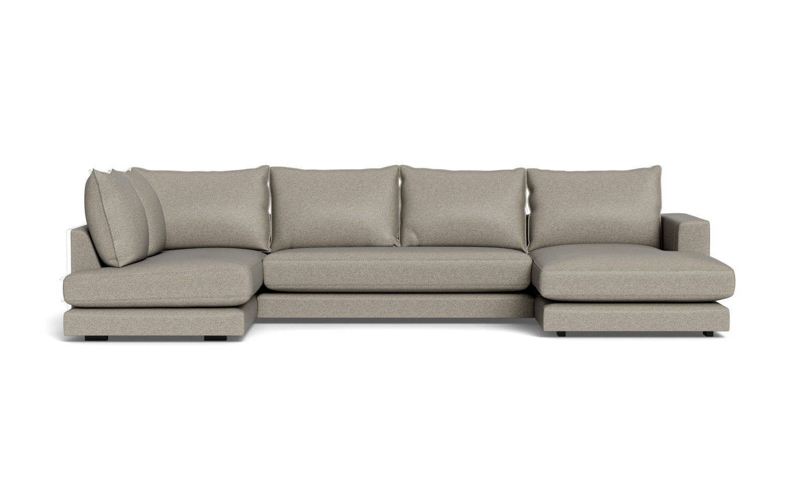 Cozy sofa med open end og chaiselong - Positano stof - 87 grå, Højrevendt