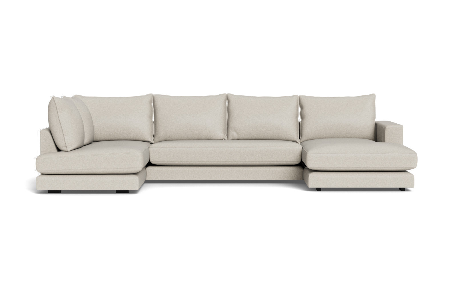 Cozy sofa med open end og chaiselong - Positano stof - 83 grå, Højrevendt