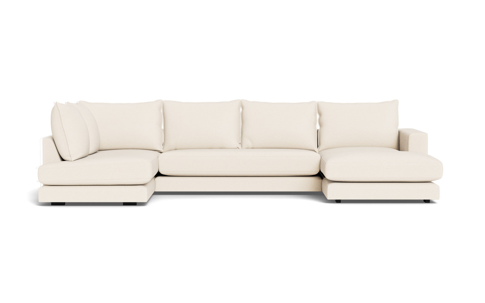 Cozy sofa med open end og chaiselong - Positano stof - 02 råhvid, Højrevendt