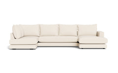 Cozy sofa med open end og chaiselong - Positano stof - 02 råhvid, Højrevendt