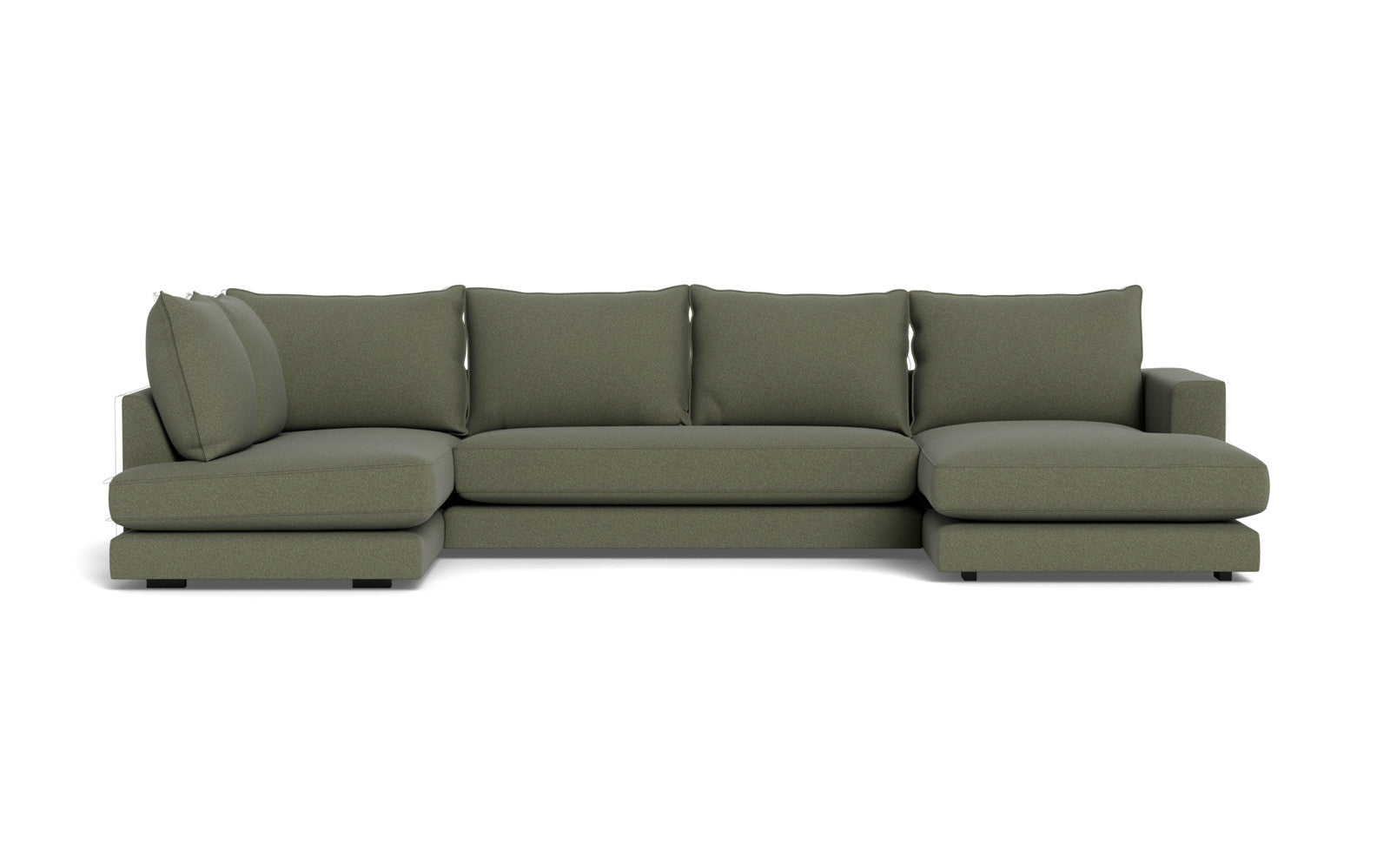 Cozy sofa med open end og chaiselong - Austin stof - 13 grøn, Højrevendt