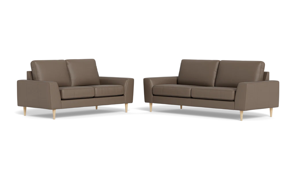 Symfoni 2018 3+2 pers. sofa - Soleda læder - Muskat
