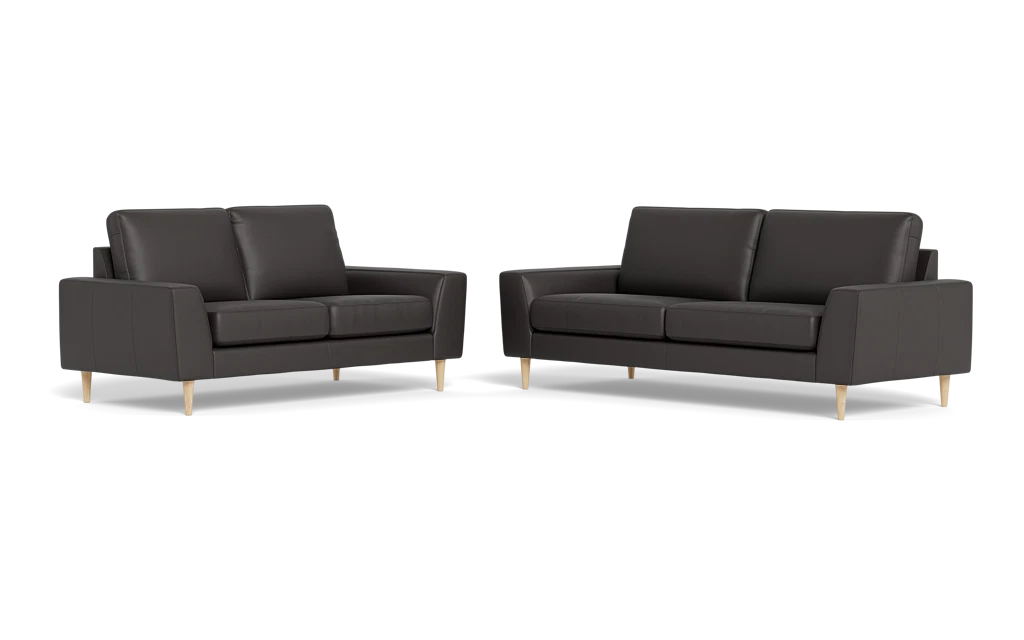 Symfoni 2018 3+2 pers. sofa - Soleda læder - Dark Brown