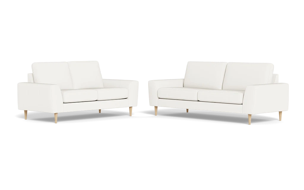 Symfoni 2018 3+2 pers. sofa - Semianilin/spalt læder - White