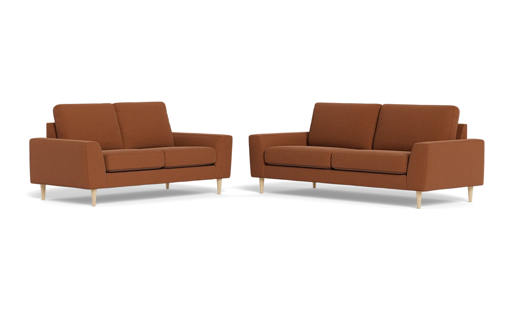 Symfoni 2018 3+2 pers. sofa - Bloq stof - Cognac