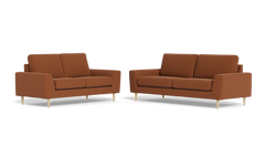 Symfoni 2018 3+2 pers. sofa - Bloq stof - Cognac