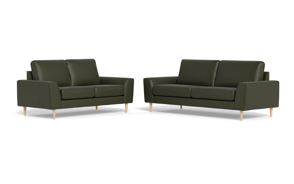 Symfoni 2018 3+2 pers. sofa - Semianilin/spalt læder - Hunter