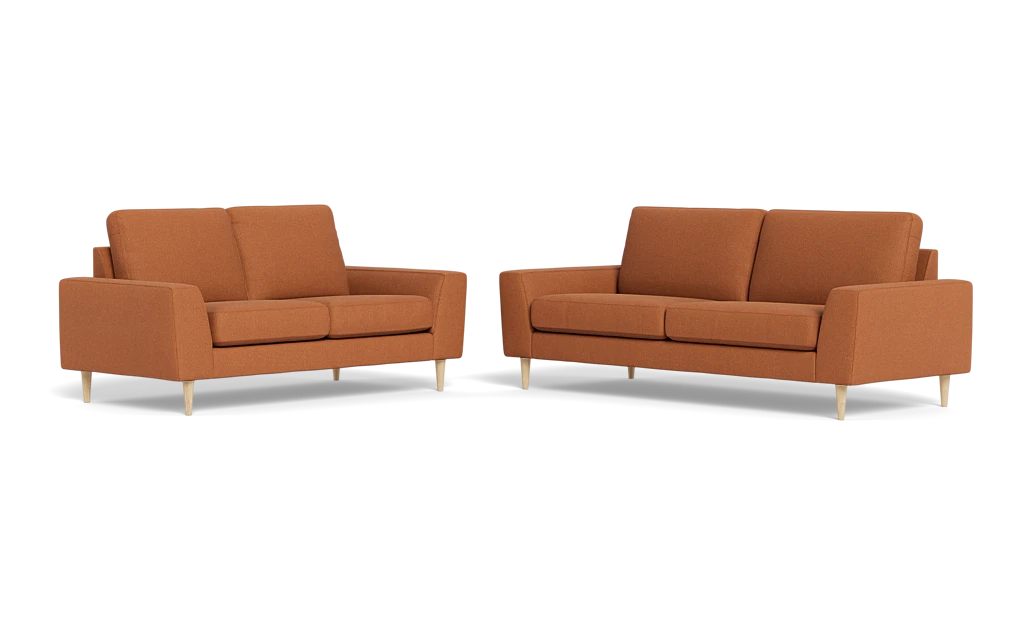 Symfoni 2018 3+2 pers. sofa - Rebel stof - Cognac