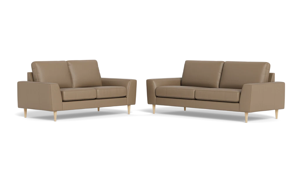 Symfoni 2018 3+2 pers. sofa - Soleda læder - Savanna