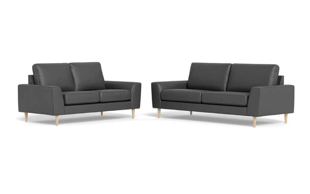 Symfoni 2018 3+2 pers. sofa - Soleda læder - Anthracite