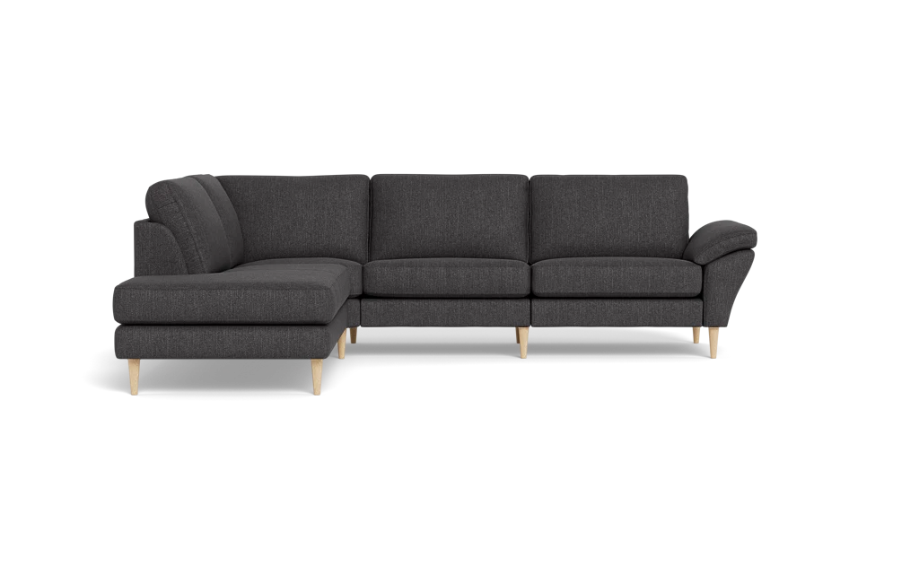 Symfoni 2018 sofa med open end - med armlæn - Vila stof - Dark Grey - Venstrevendt