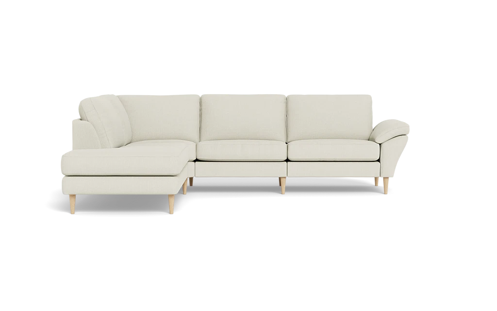 Symfoni 2018 sofa med open end - med armlæn - Rebel stof - Cream - Venstrevendt